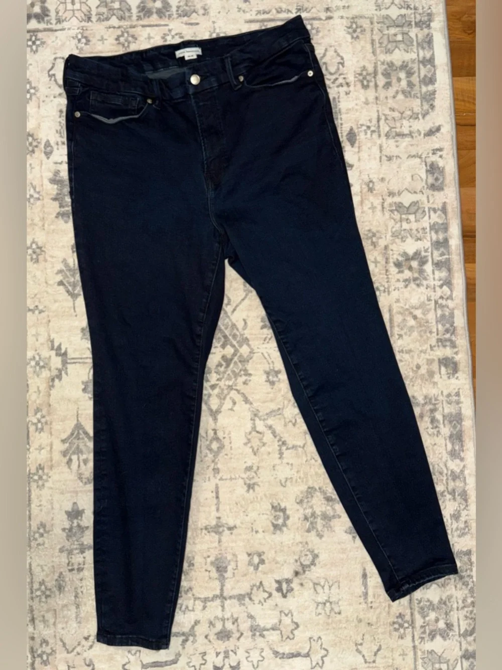 Good American Women's Good Legs Skinny Jeans Dark Blue 14-18 - Picture 3 of 7